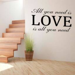 All You Need Is Love - 0108, Wall Art Decal, Transfer, Mural, Sticker, 75 Colours, 5 Sizes, Interior Or Exterior Use , Easy To Apply - thumbnail 1