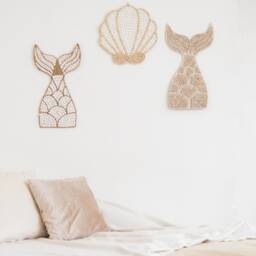 Sea Shell Wall Decor, Boho Ocean Nursery Coastal Baby Room Hanging, Beach Theme Art, Under The Kids Playroom - thumbnail 3