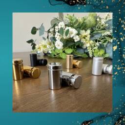 Spacer Stand Off Wall Fixing Brackets - Sign Fixings Barrell Fixings Gold Black Silver - thumbnail 2