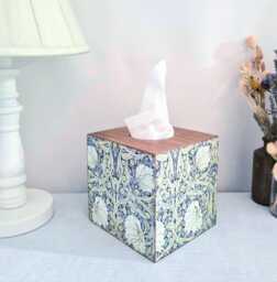William Morris Pimpernel Tissue Box, Green Botanical Cover, Floral Home Decor Gift