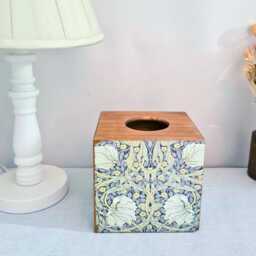 William Morris Pimpernel Tissue Box, Green Botanical Cover, Floral Home Decor Gift - thumbnail 2