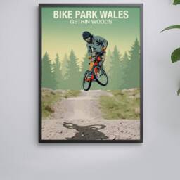 Bike Park Wales Poster Mountain Trail Art Print - thumbnail 3