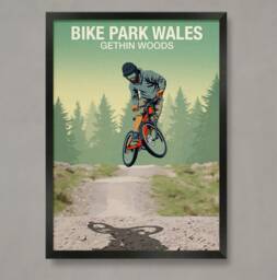 Bike Park Wales Poster Mountain Trail Art Print - thumbnail 1