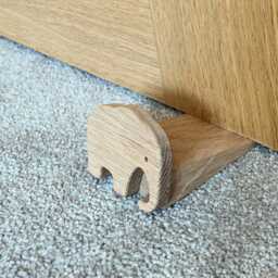 Elephant Door Stop - Wooden Stop, Oak Wedge, Safari Decor, Childrens Room, Nursery Solid - thumbnail 2