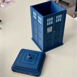 Police Box Plant Pot With Lid - Geeky Planter Sci-Fi Inspired Herb Or Succulent Nerdy Home Decor - thumbnail 1