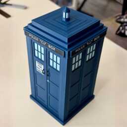 Police Box Plant Pot With Lid - Geeky Planter Sci-Fi Inspired Herb Or Succulent Nerdy Home Decor - thumbnail 2
