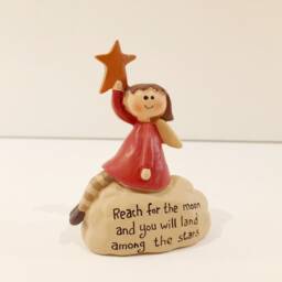 Small Reach For The Moon Polyresin Angel Ornament - The Home & Hearts Shop Figurine Friend Figure - thumbnail 2