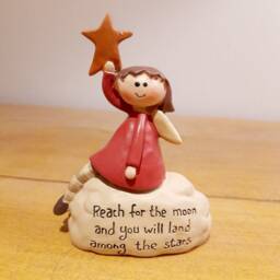 Small Reach For The Moon Polyresin Angel Ornament - The Home & Hearts Shop Figurine Friend Figure - thumbnail 3