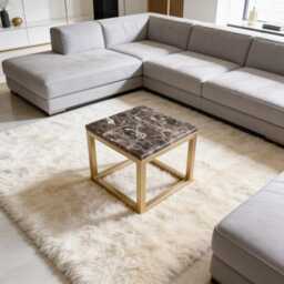Genuine Marble Low Level Side Table - Coffee Nightstand - thumbnail 4
