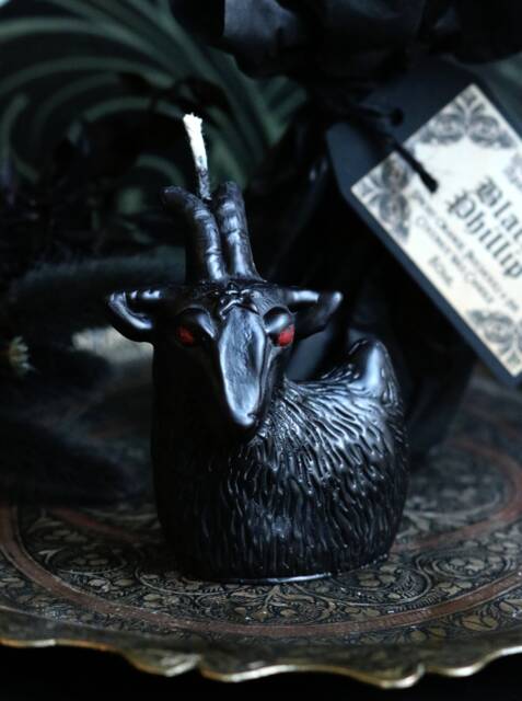Black Phillip Goat Candle, Satanic Gift, Occult Witchy Pillar The Vvitch, Halloween Candle - image 1