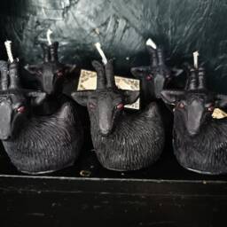 Black Phillip Goat Candle, Satanic Gift, Occult Witchy Pillar The Vvitch, Halloween Candle - thumbnail 2