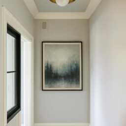 Mid-Century Modern Flush Mount Ceiling Light - Brass Glass Globe Chandelier Minimalist Rustic Lighting Fixture - thumbnail 2