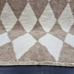 Gorgeous Moroccan Rug, Beige Beni Ourain Rug, Handmade Wool White Diamonds Soft Living Room Authentic Berber Carpet - thumbnail 3