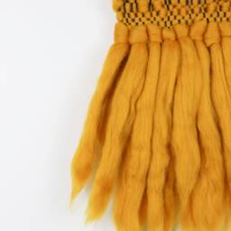 Handwoven Mustard Yellow Wall Hanging - Boho Tapestry Art - thumbnail 4