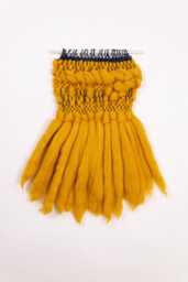 Handwoven Mustard Yellow Wall Hanging - Boho Tapestry Art
