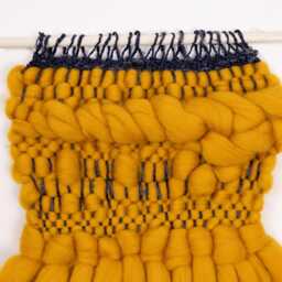 Handwoven Mustard Yellow Wall Hanging - Boho Tapestry Art - thumbnail 2