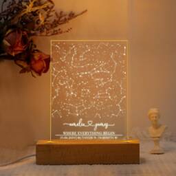 star Map Night Light, Personalized Special Day Constellation Map, Custom Anniversary Gift, Birthday The Day You Were Born