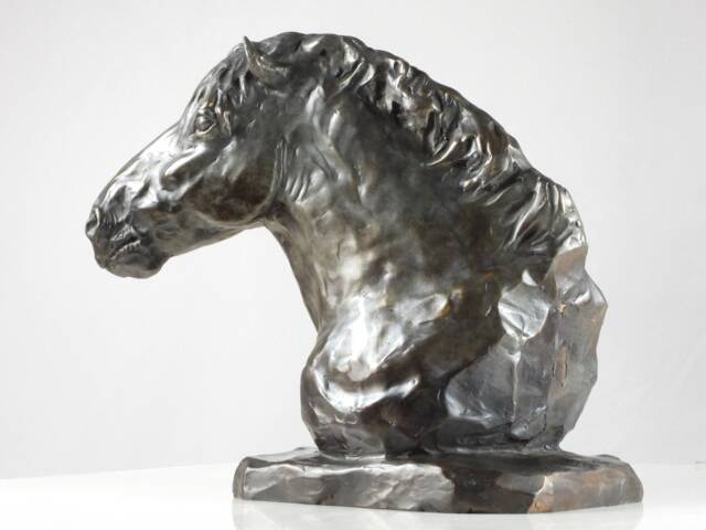 Hand Cast Bronze Percheron Horse Sculpture Original Equine Art By Kindrie Grove - image 1