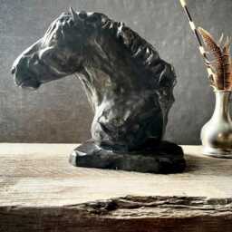 Hand Cast Bronze Percheron Horse Sculpture Original Equine Art By Kindrie Grove - thumbnail 2