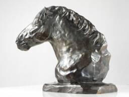 Hand Cast Bronze Percheron Horse Sculpture Original Equine Art By Kindrie Grove