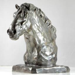 Hand Cast Bronze Percheron Horse Sculpture Original Equine Art By Kindrie Grove - thumbnail 3