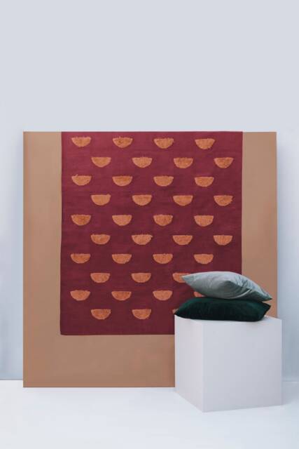 Demi Luna Cotton Flatwoven Modern Kilim Rug Tufted Runner Area Red Burgundy Handcrafted 4x6 5x7 8x10 9x12 Contemporary Kids Room - image 1