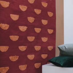 Demi Luna Cotton Flatwoven Modern Kilim Rug Tufted Runner Area Red Burgundy Handcrafted  4x6 5x7 8x10 9x12 Contemporary Kids Room - thumbnail 3