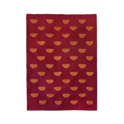 Demi Luna Cotton Flatwoven Modern Kilim Rug Tufted Runner Area Red Burgundy Handcrafted  4x6 5x7 8x10 9x12 Contemporary Kids Room - thumbnail 2