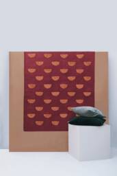 Demi Luna Cotton Flatwoven Modern Kilim Rug Tufted Runner Area Red Burgundy Handcrafted  4x6 5x7 8x10 9x12 Contemporary Kids Room - thumbnail 1