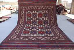 6x9 Afghan Vintage Flatweave Rug, Soumak Geometric Kilim Handmade Wool Oriental Boho Living Room Turkmen Tribal Rug - thumbnail 1