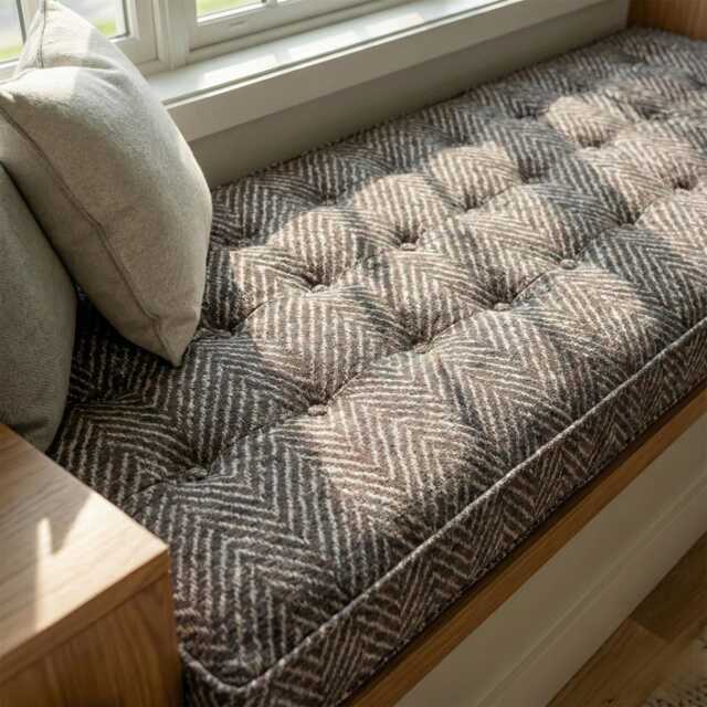 French Cushion Indoor, Tufted Bench Cushion, Window Seat Reading Nook Comfy Floor - image 1