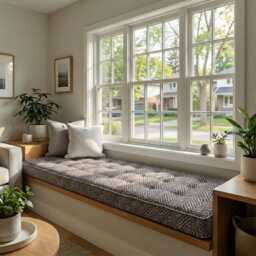 French Cushion Indoor, Tufted Bench Cushion, Window Seat Reading Nook Comfy Floor - thumbnail 2