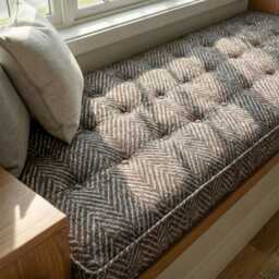 French Cushion Indoor, Tufted Bench Cushion, Window Seat Reading Nook Comfy Floor