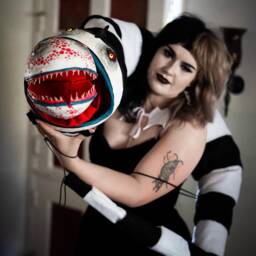 Handmade Piranha Plant Head Mask - Scary Halloween Costume - thumbnail 2