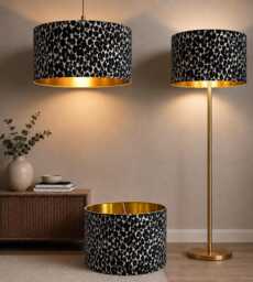 New Exclusive Handmade Black Grey Leopard Animal Print Drum Lamp Shade Pendant Light All Shapes Sizes Available