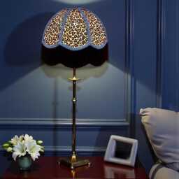 Vintage Handmade Leopard Print Table Lampshade Bedside Lamps Floor Standard Lamp Shades Ceiling Light Pendants - Animal Print Fabric - thumbnail 2