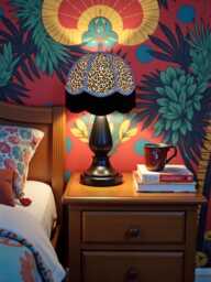 Vintage Handmade Leopard Print Table Lampshade Bedside Lamps Floor Standard Lamp Shades Ceiling Light Pendants - Animal Print Fabric - thumbnail 1