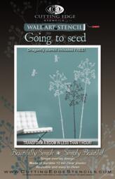 Large Stencil Going To Seed - Easy Reusable Wall Stencils Better Than Decals - thumbnail 3