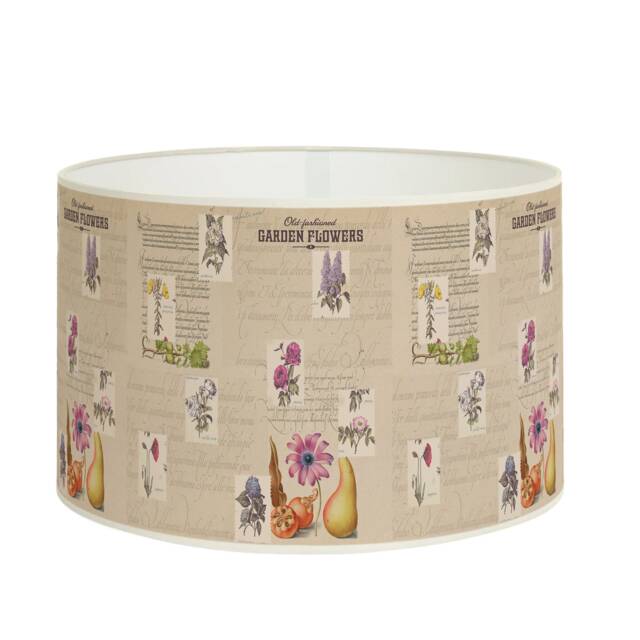 Vintage Flower Garden Lampshade, Retro Handwritten Text Rustic Charm, Beige Available in Lampshade & Pendant - image 1