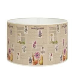 Vintage Flower Garden Lampshade, Retro Handwritten Text Rustic Charm, Beige Available in Lampshade & Pendant - thumbnail 1