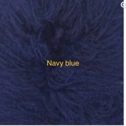 stunning Navy Blue Luxury Tibetan Sheepskin Rug - thumbnail 3