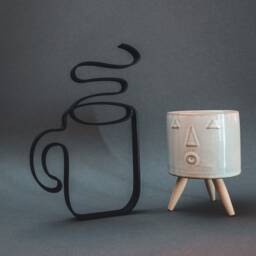 Coffee Mug - Line Art 3D Print Gift Idea & Decoration For Coffee Lovers - thumbnail 3