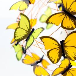 Orange Butterfly Chandelier Whimsical Autumn Colors Light Fixture - thumbnail 2
