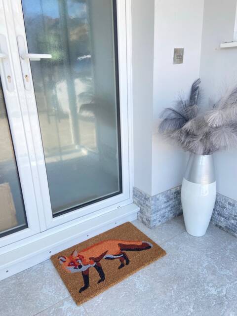 Fox Door Mat - Non Slip Entrance Welcome - 60 X 40 20cm - image 1