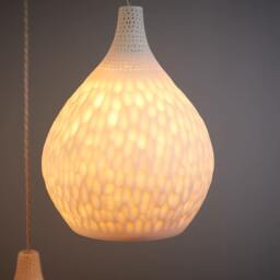 5 Elegant White Pendant Lights, Hanging Porcelain Chandelier For The Dining Room, Drop Shape Light Shades - thumbnail 3