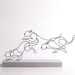 Handmade Wire Art Panther Sculpture Minimalist Home Decor - thumbnail 2