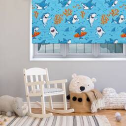 Little Shark Roller Blind, Children's Made To Measure, Sea Creature Blind - thumbnail 2