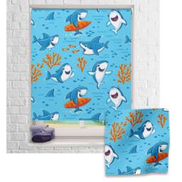 Little Shark Roller Blind, Children's Made To Measure, Sea Creature Blind