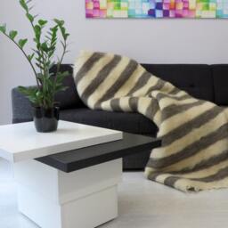 Handmade Wool Striped Rug Scandinavian Living Room Decor - thumbnail 3