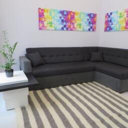 Handmade Wool Striped Rug Scandinavian Living Room Decor - thumbnail 2